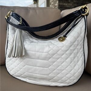 Brahmin Kathleen Crème Florentine LG Quilted Leather Slouchy Hobo/Tote